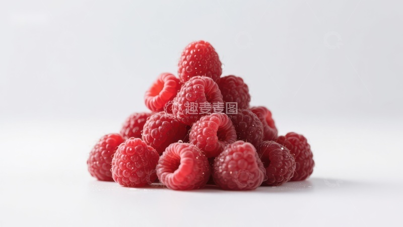 高清大图下载【趣麦麦图】新鲜覆盆子堆叠特写