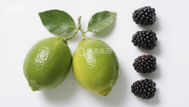 高清大图下载【趣麦麦图】青柠与黑莓的清新组合