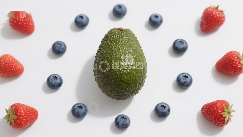 高清大图下载【趣麦麦图】牛油果与草莓蓝莓的清新组合