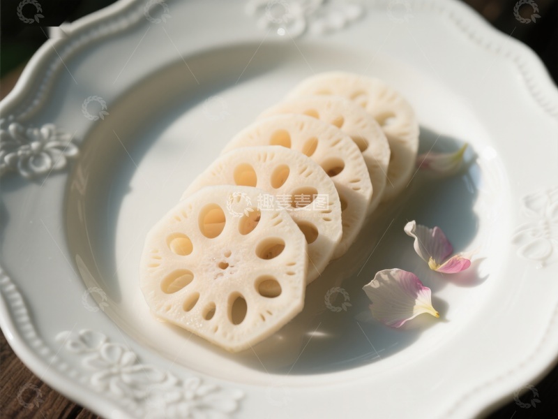 高清大图下载【趣麦麦图】莲藕切片摆盘，清新雅致