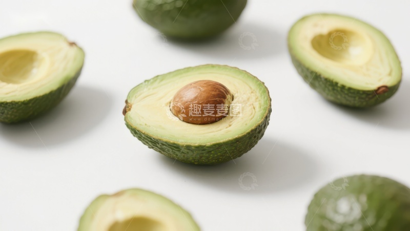 高清大图下载【趣麦麦图】新鲜切开的牛油果展示