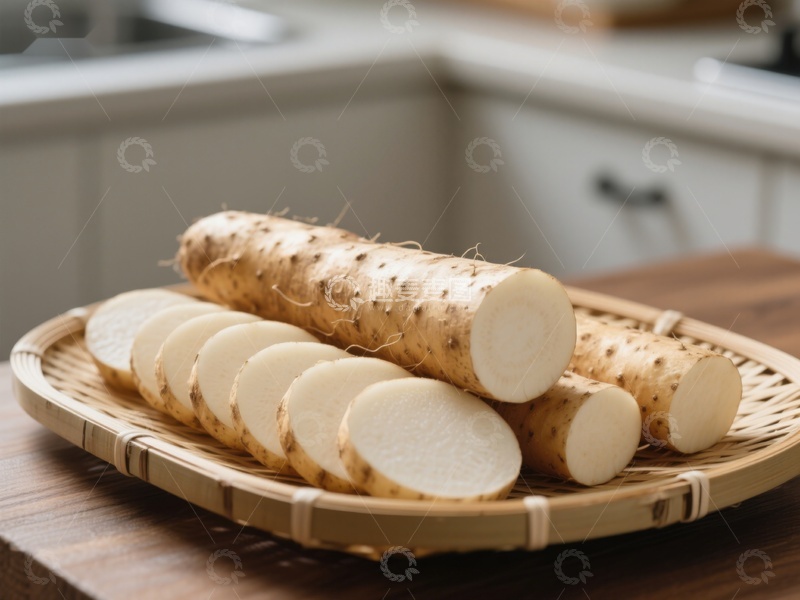 高清大图下载【趣麦麦图】新鲜山药切片展示