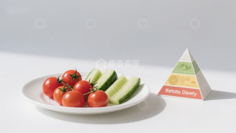 高清大图下载【趣麦麦图】生酮饮食金字塔与蔬菜盘
