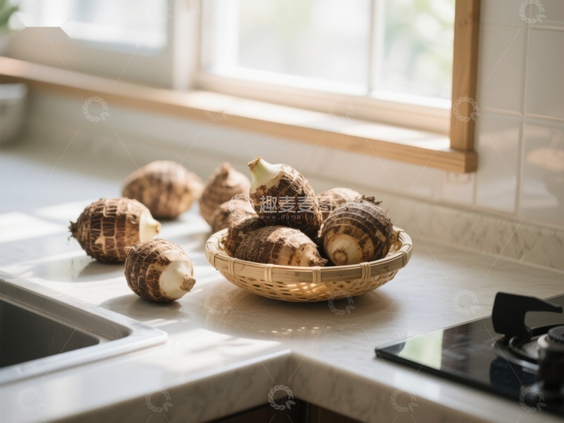 高清大图下载【趣麦麦图】厨房窗边的芋头