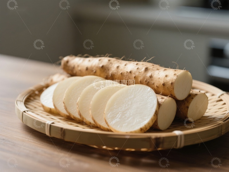 高清大图下载【趣麦麦图】新鲜山药切片展示