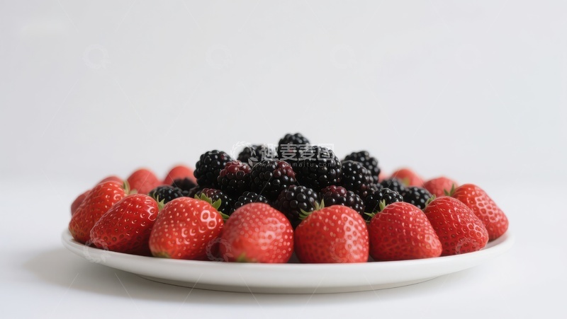 高清大图下载【趣麦麦图】新鲜草莓与黑莓的诱人组合