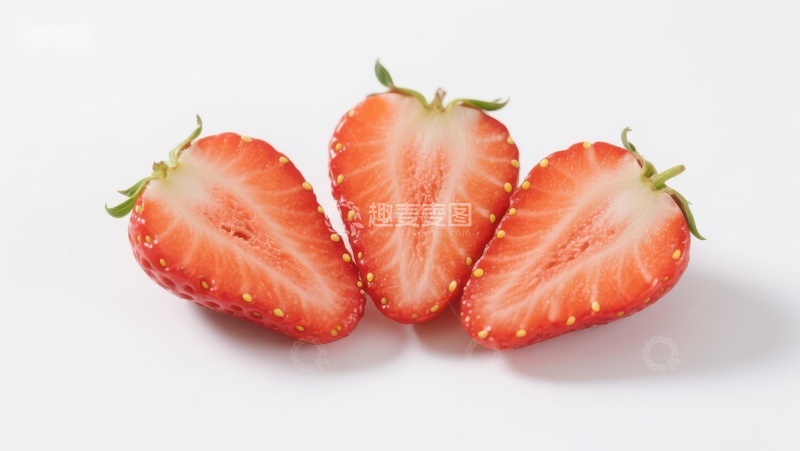 高清大图下载【趣麦麦图】新鲜草莓切片展示