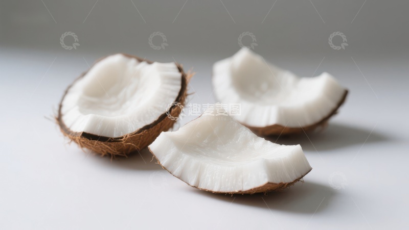 高清大图下载【趣麦麦图】新鲜椰子切片展示