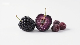 黑莓与覆盆子的静物展示