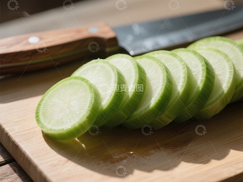 切片青萝卜与刀具