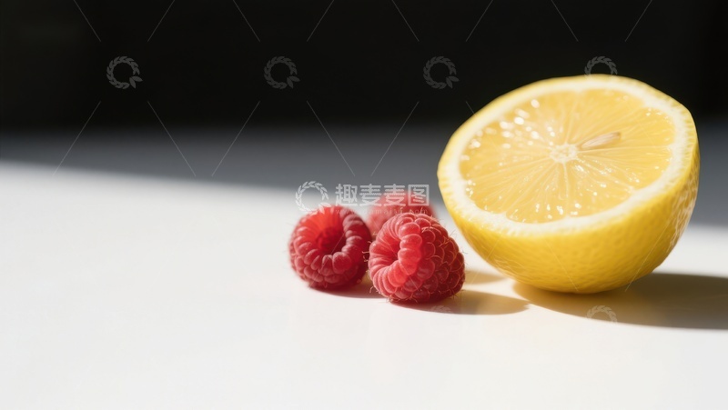 高清大图下载【趣麦麦图】柠檬与覆盆子的清新组合
