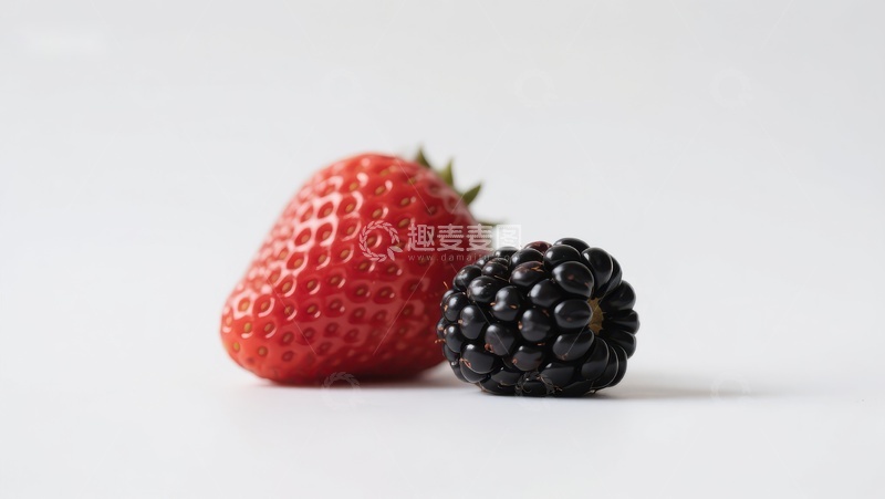 高清大图下载【趣麦麦图】草莓与黑莓的静物组合