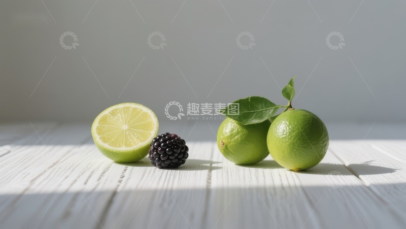 高清大图下载【趣麦麦图】青柠与黑莓的清新组合