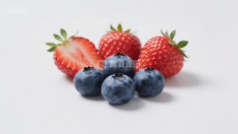 高清大图下载【趣麦麦图】新鲜草莓与蓝莓的组合