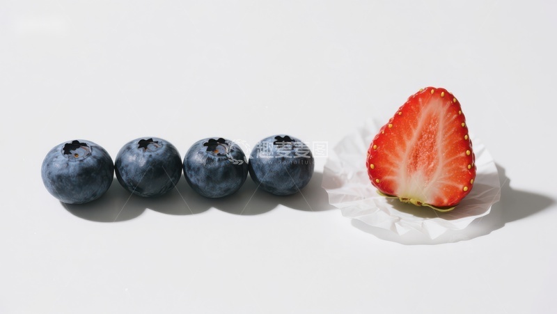 高清大图下载【趣麦麦图】蓝莓与草莓的对比排列