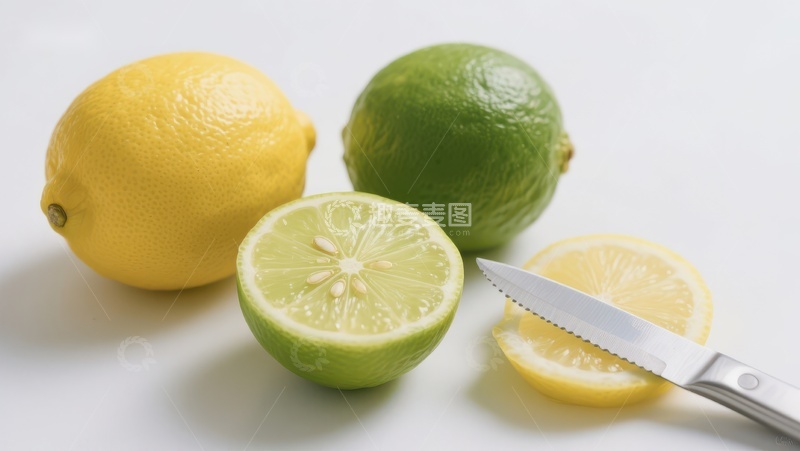 高清大图下载【趣麦麦图】柠檬与青柠切片展示
