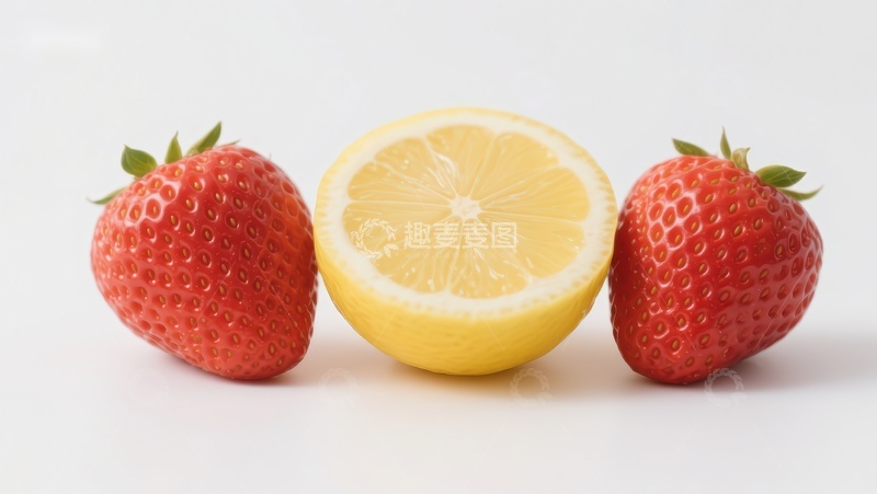 高清大图下载【趣麦麦图】草莓与柠檬的清新组合