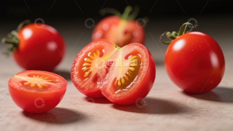 高清大图下载【趣麦麦图】新鲜番茄切片展示