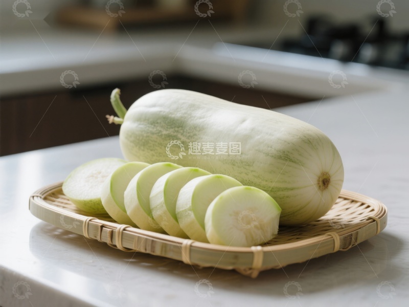 高清大图下载【趣麦麦图】新鲜冬瓜切片展示