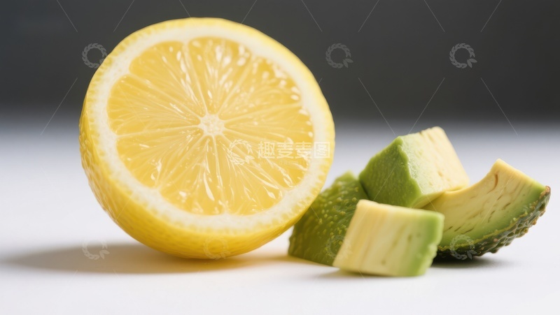 高清大图下载【趣麦麦图】柠檬切片与鳄梨块的组合
