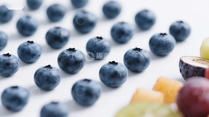 高清大图下载【趣麦麦图】新鲜蓝莓与混合水果特写