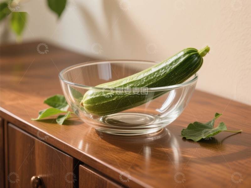 高清大图下载【趣麦麦图】透明碗中的黄瓜