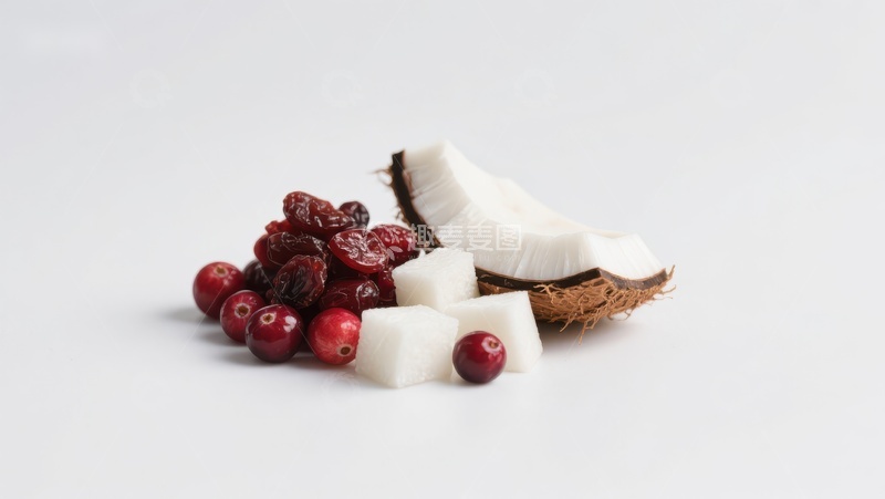 高清大图下载【趣麦麦图】椰子块与蔓越莓的组合
