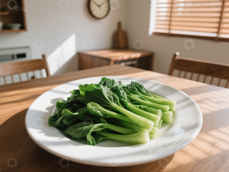 高清大图下载【趣麦麦图】阳光下的青菜盘