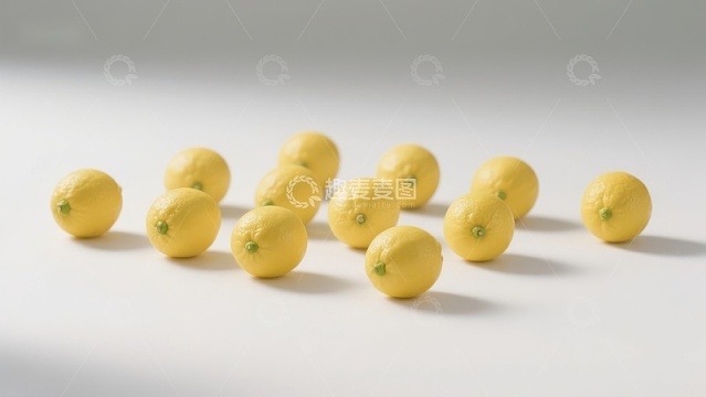 散落的黄色柠檬