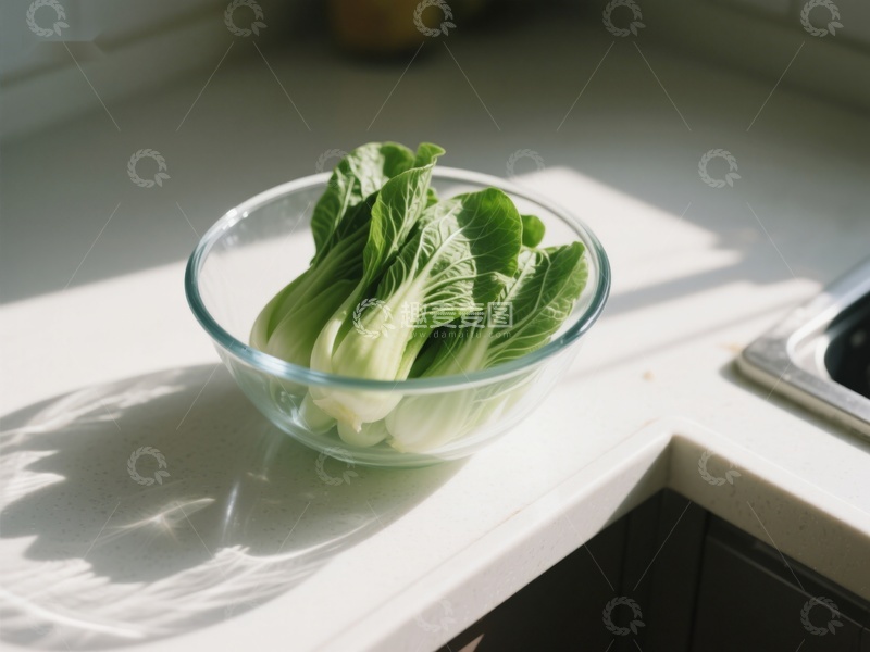 高清大图下载【趣麦麦图】阳光下的青菜碗