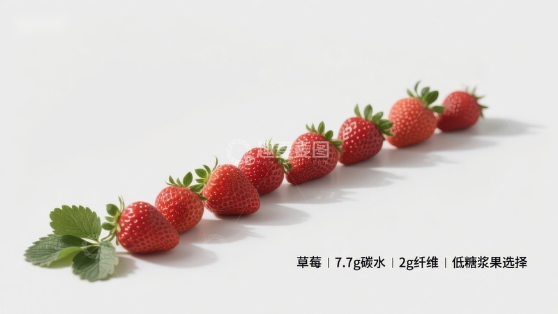 高清大图下载【趣麦麦图】草莓排列展示，低糖健康选择