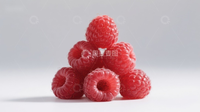 高清大图下载【趣麦麦图】新鲜覆盆子堆叠特写