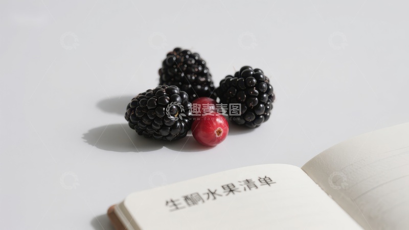 高清大图下载【趣麦麦图】黑莓与蔓越莓置于生酮水果清单旁