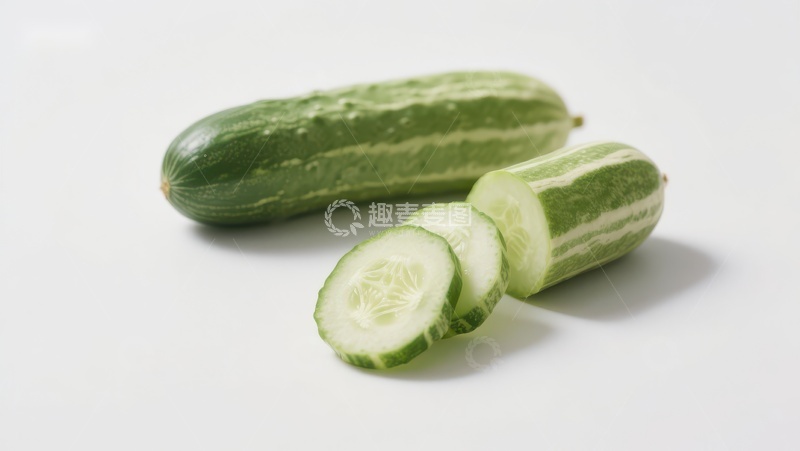高清大图下载【趣麦麦图】新鲜黄瓜切片展示