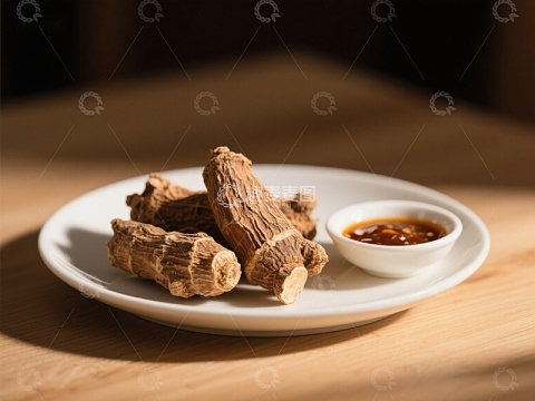 根茎配蘸酱，简约美食呈现