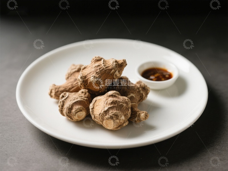 高清大图下载【趣麦麦图】新鲜姜块与辣椒酱