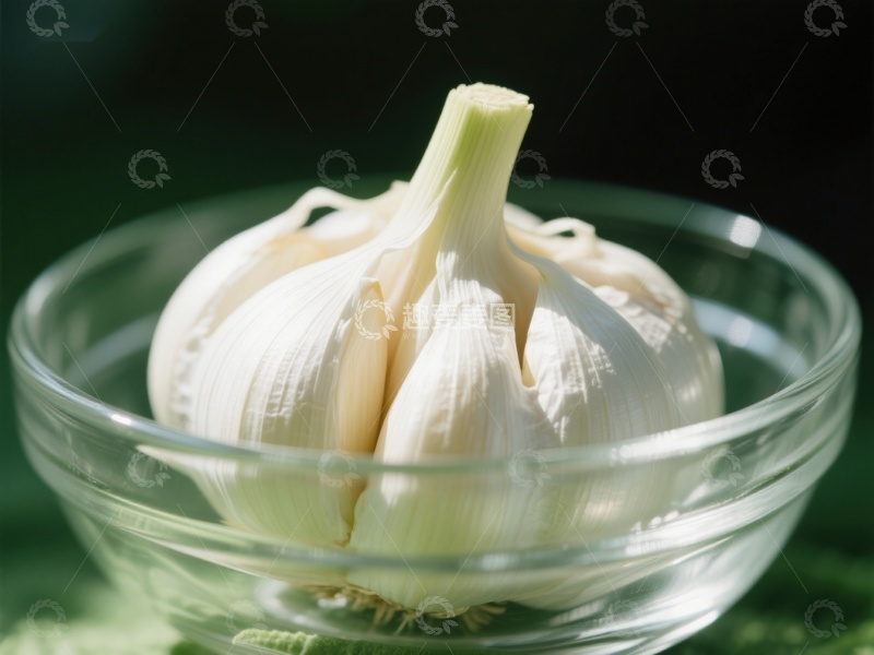 高清大图下载【趣麦麦图】透明碗中的新鲜大蒜