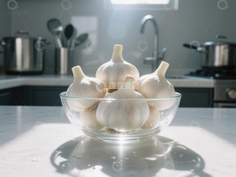 高清大图下载【趣麦麦图】阳光下的大蒜碗