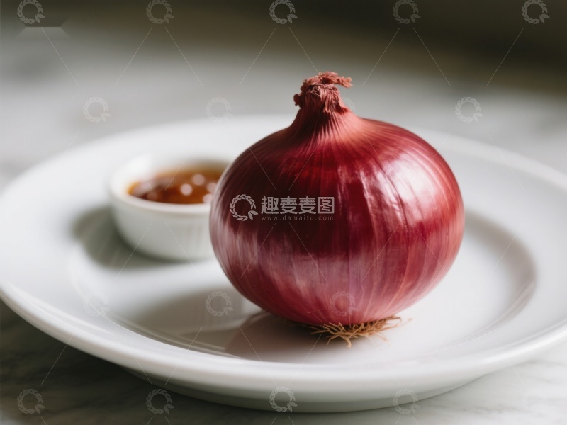 高清大图下载【趣麦麦图】-红洋葱与酱料盘中静置