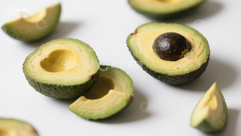 高清大图下载【趣麦麦图】新鲜切开的牛油果展示