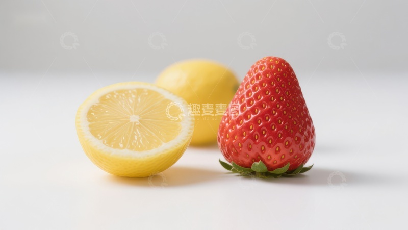 高清大图下载【趣麦麦图】柠檬与草莓的清新组合