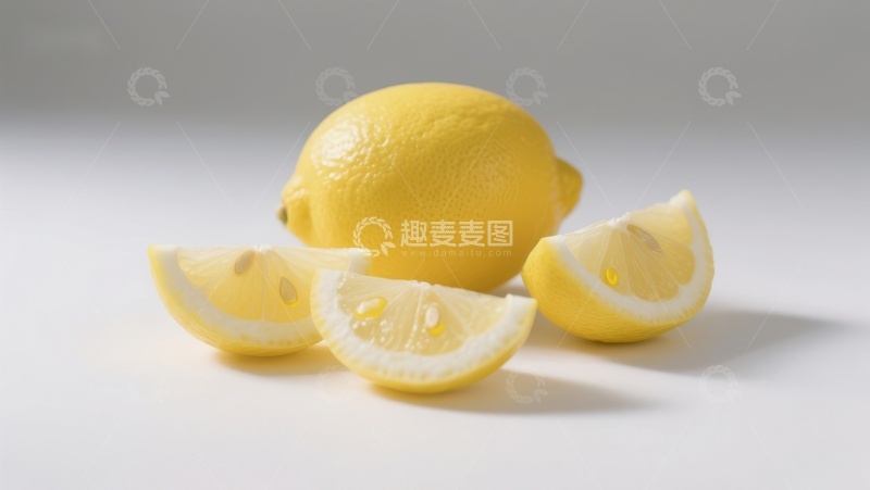 高清大图下载【趣麦麦图】新鲜柠檬与切片展示