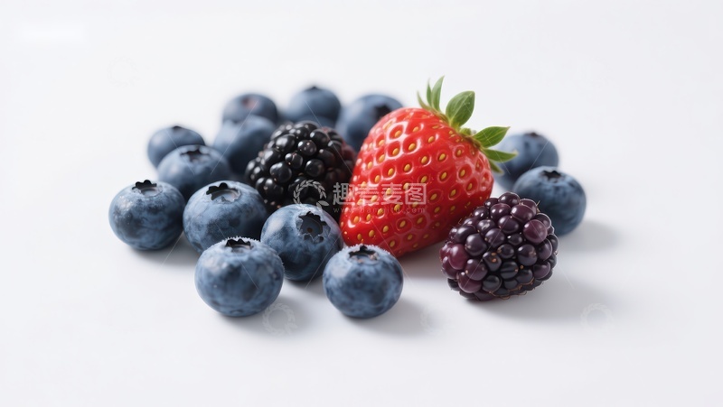 高清大图下载【趣麦麦图】新鲜草莓与蓝莓黑莓的组合
