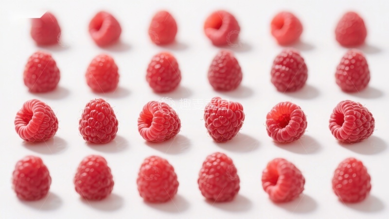 高清大图下载【趣麦麦图】整齐排列的鲜红覆盆子