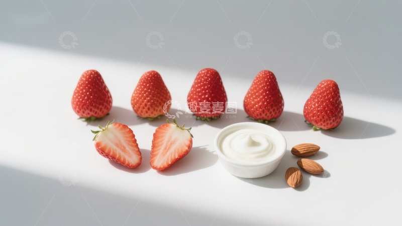 高清大图下载【趣麦麦图】草莓与奶油的清新组合