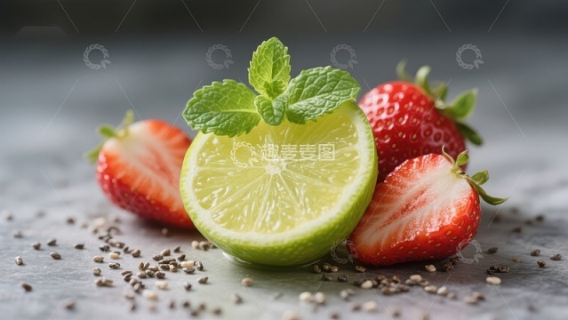 青柠草莓与薄荷的清新组合