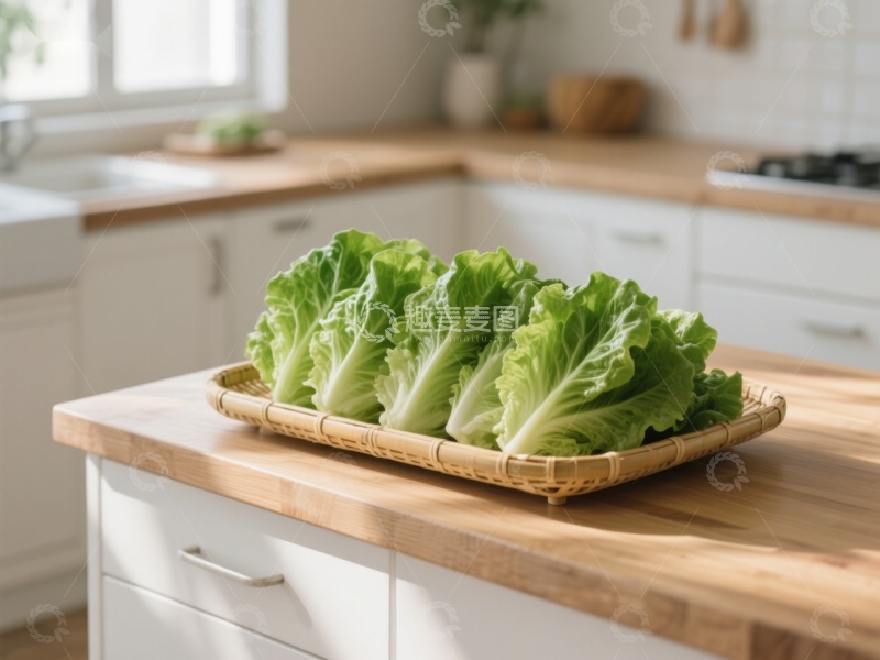 高清大图下载【趣麦麦图】厨房台面上的生菜