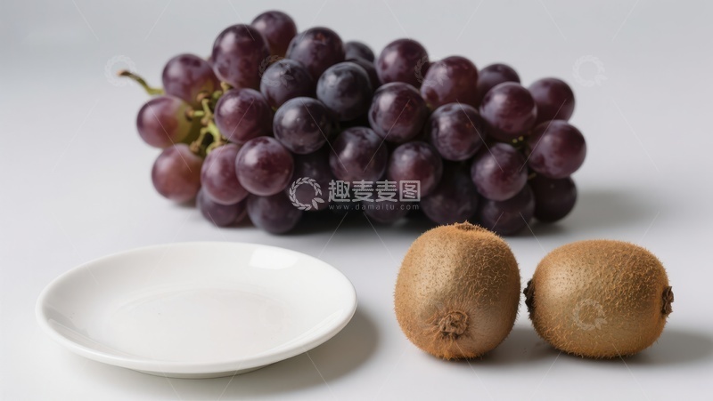 高清大图下载【趣麦麦图】葡萄与猕猴桃静物组合