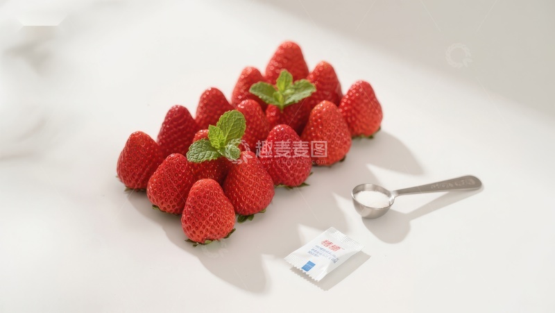 高清大图下载【趣麦麦图】新鲜草莓与薄荷装饰