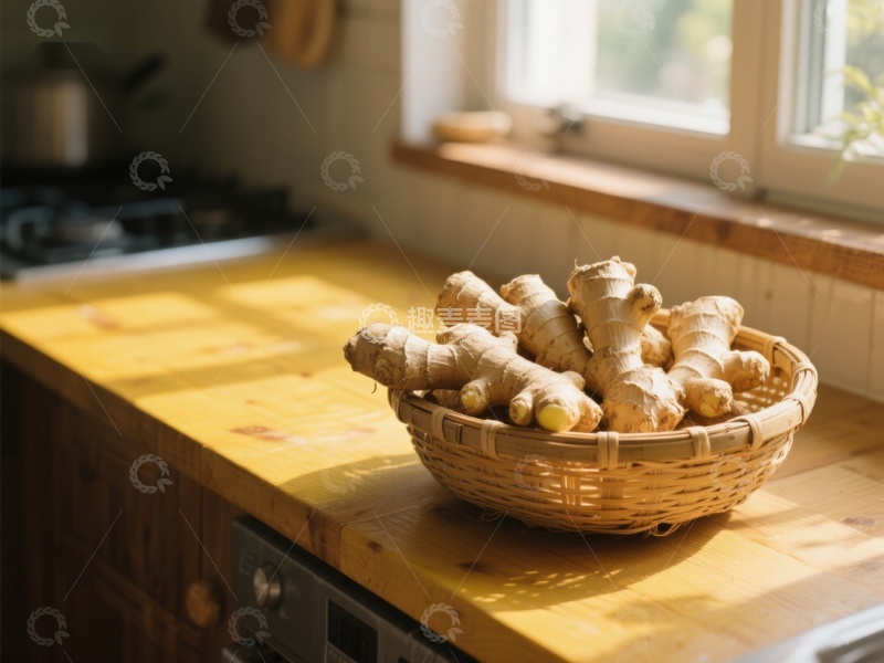 高清大图下载【趣麦麦图】厨房窗边的姜根篮子